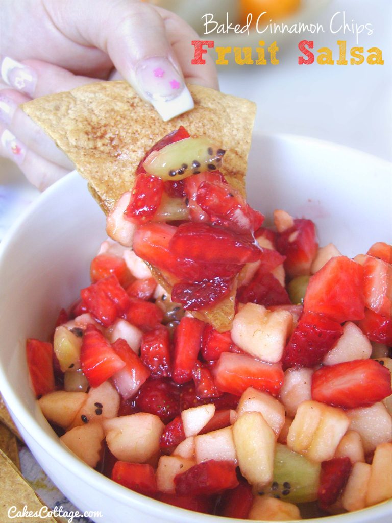 Fresh Fruit Salsa with Baked Cinnamon Chips
