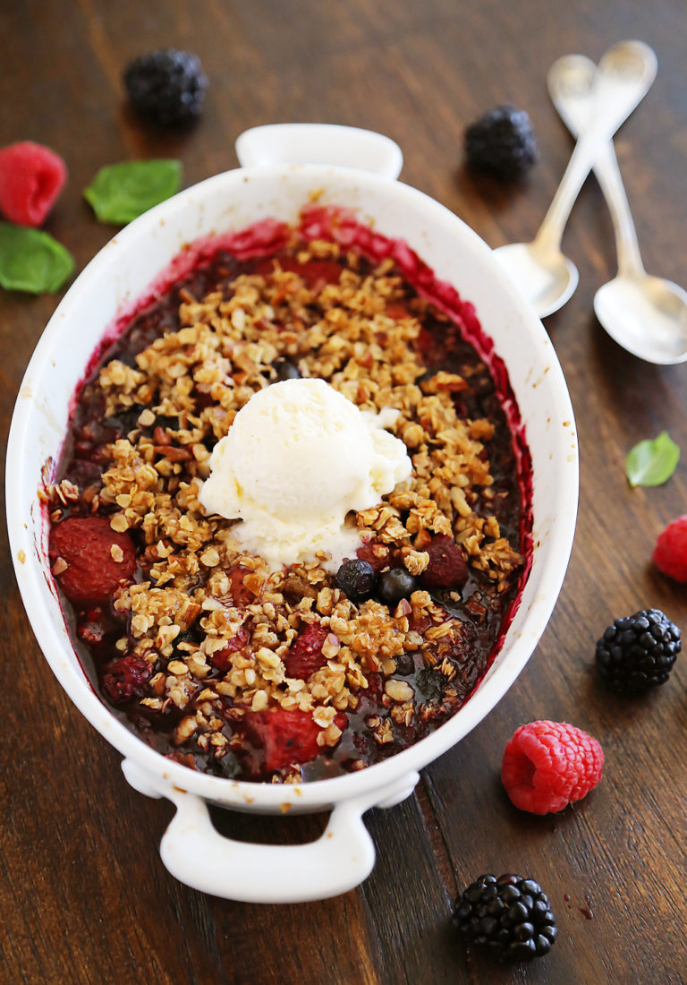 WARM BERRY CRISP FOR TWO