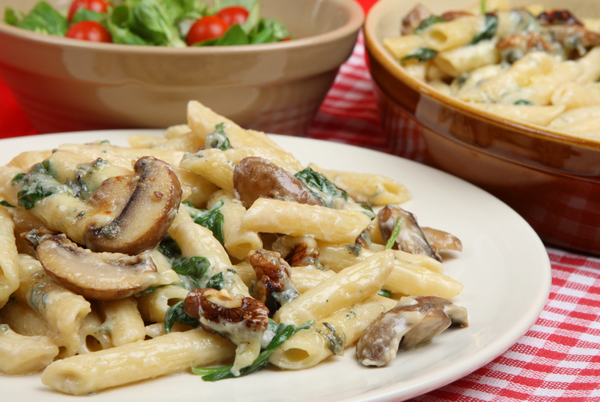 Pasta Recipe: Creamy Penne Florentine With Mushrooms and …