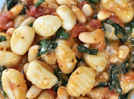 Gnocchi With Spinach & Beans