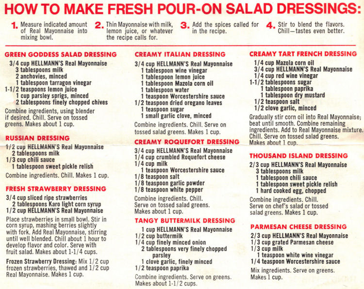 Hellmann’s Salad Dressing Recipes