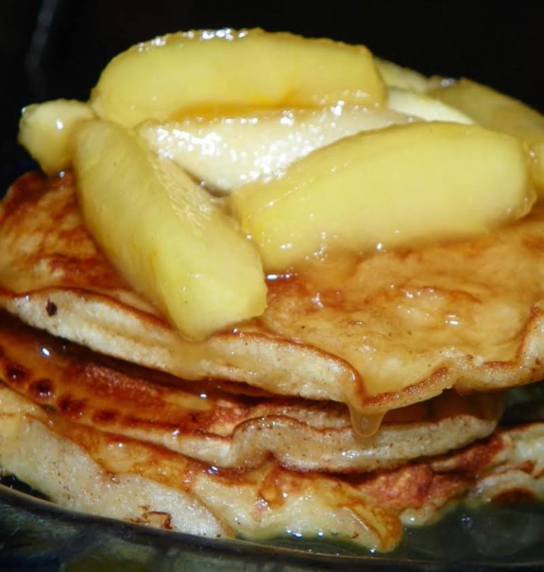 Buttermilk Pancakes with Maple Syrup Apples