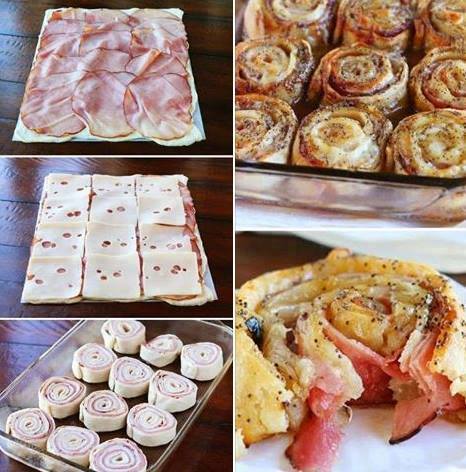 mouthwatering ham and cheese party rolls