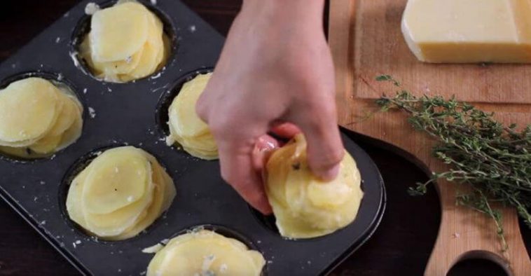 Slice Potatoes And Put Them In A Muffin Pan. They’ll Come Out Of The Oven Family Favorite!