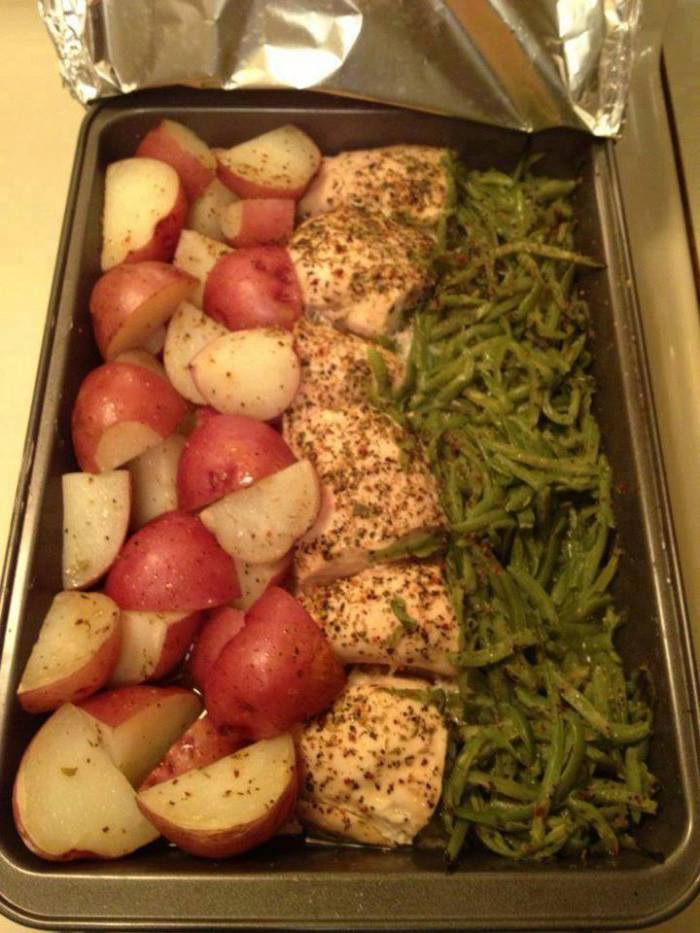 Baked Chicken with Green Beans and Potatoes