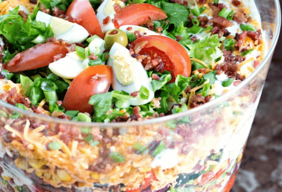 This CHICKEN BACON RANCH LAYER SALAD