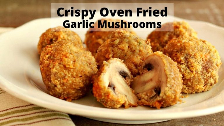 Crispy Oven Fried Garlic Mushrooms