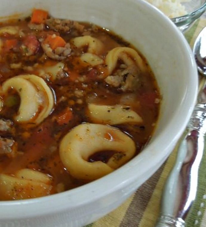 Italian tortellini soup