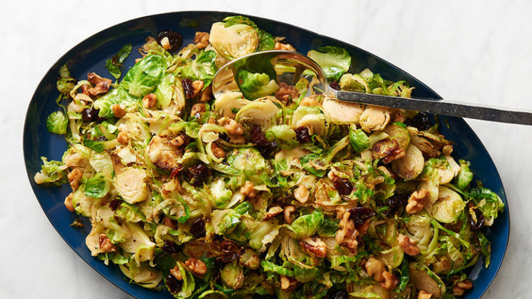 Sautéed Brussels Sprouts with Toasted Walnuts and Dried Cherries