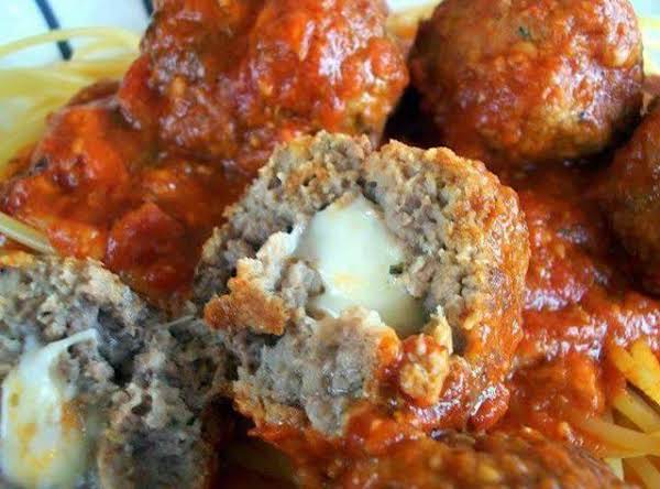 Mozzarella Stuffed Meatballs . . .