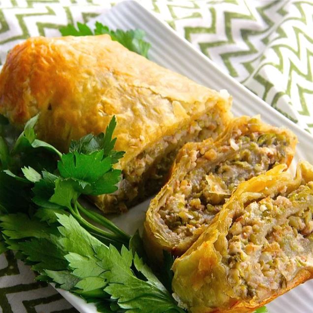 Brussels Sprouts and Feta Pastry Roll