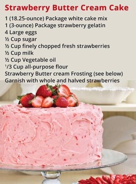STRAWBERRY BUTTER CREAM CAKE