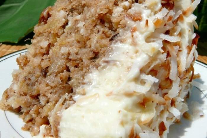 Hawaiian Wedding Cake with Whipped Cream-Cream Cheese Frosting