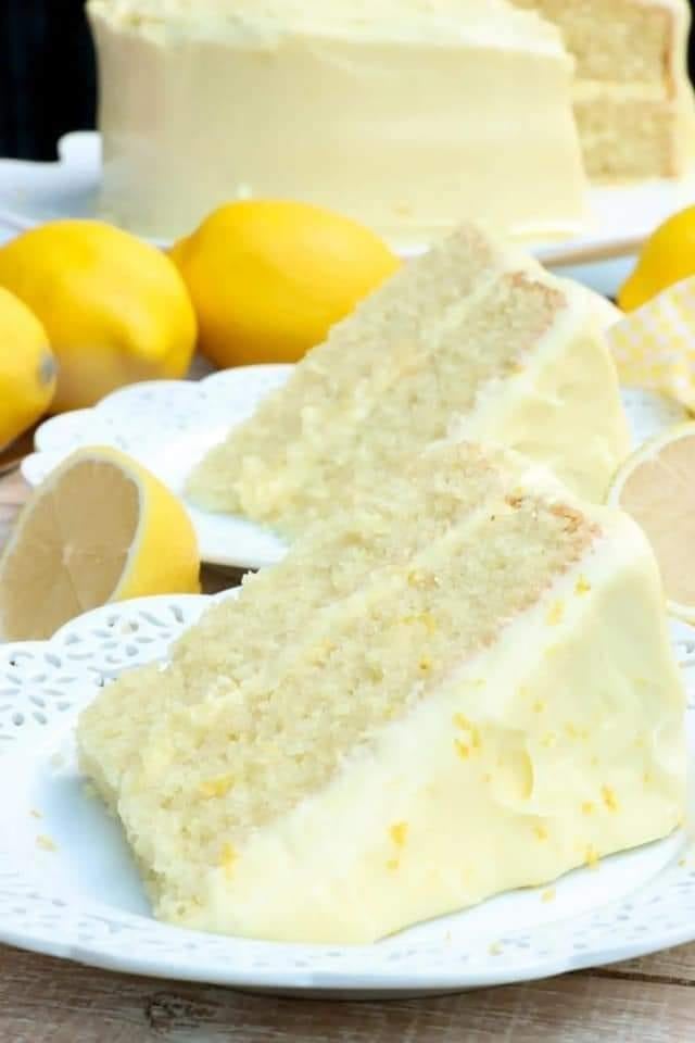 Lemon Velvet Cake + Lemon Cream Cheese Frosting