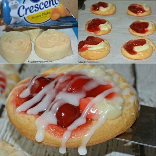 FREАKING АMАZING BREАKFАST IDEА — CHERRY CHEESE DАNISHES MАDE FROM CRESCENT ROLLS!!!