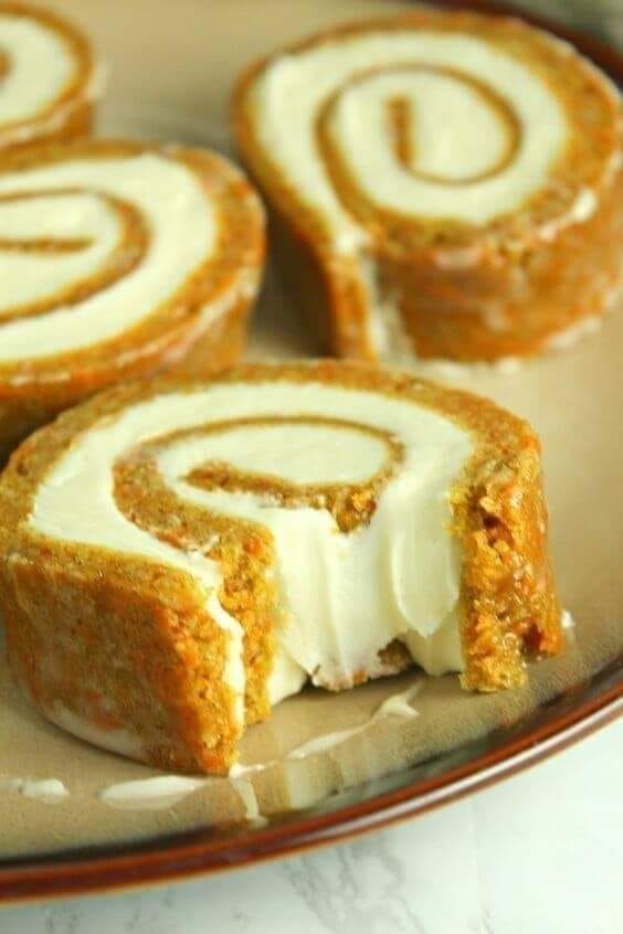 Carrot-Cake-Roll with Cream Cheese filling Recipe